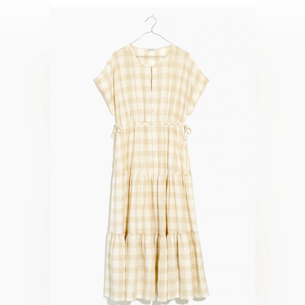 COPY - Madewell Button-Front Tiered Midi Dress: Undyed Gingham Edition